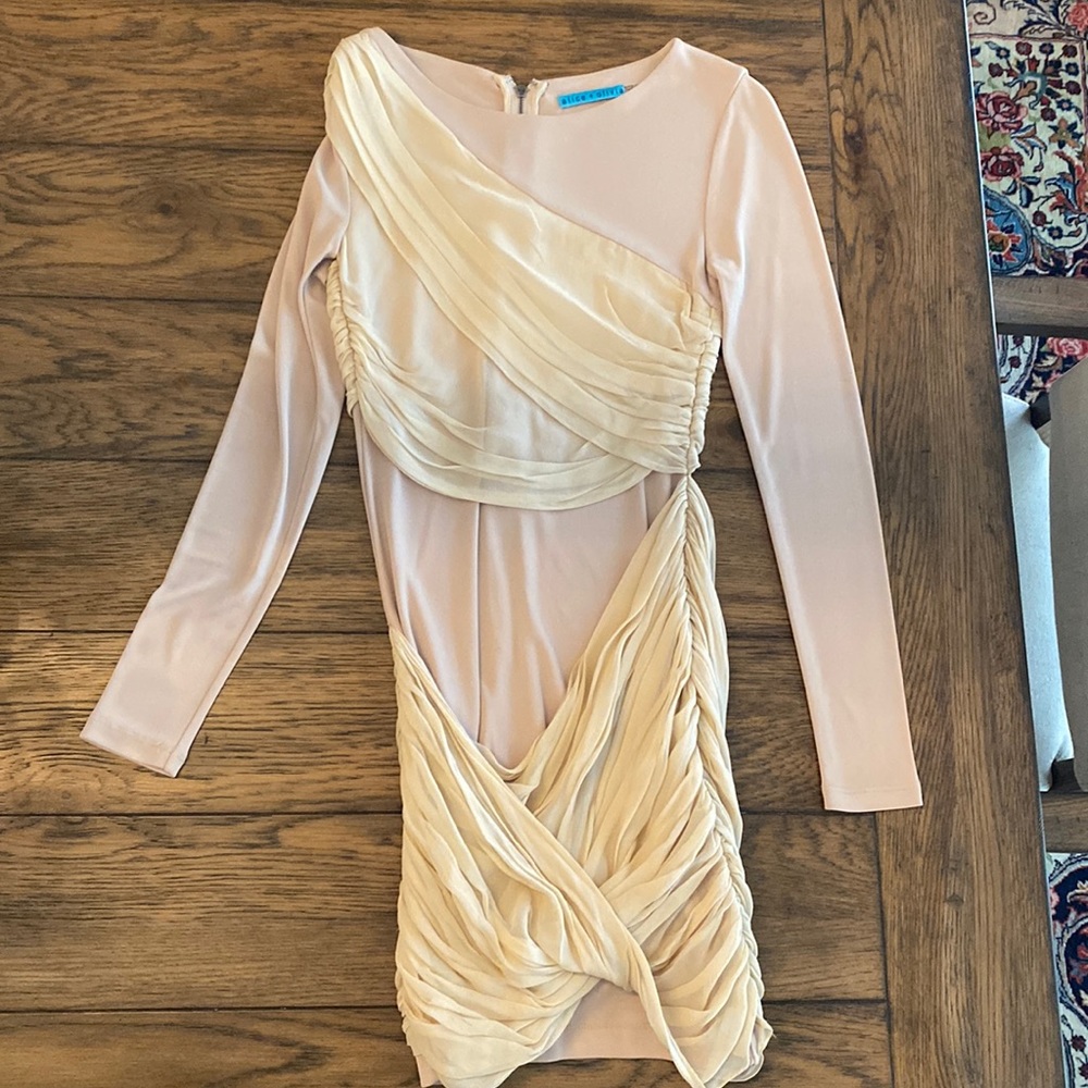 Nude Alice + Olivia cocktail dress